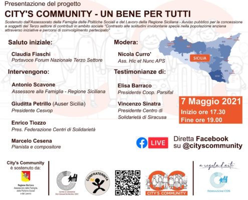 City's community incontro 7 maggio 2021